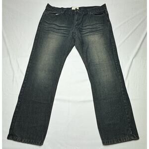 Brooklyn Xpress Men's Dark Wash Baggy Wide Leg Blue Denim Jeans - Size 40x30.5